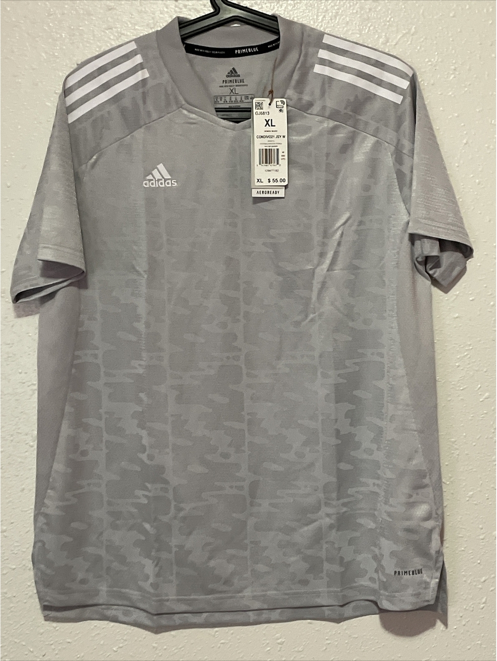 Adidas Condivo Women’s Size X-large Soccer Jersey Gray/White Printed GJ6813